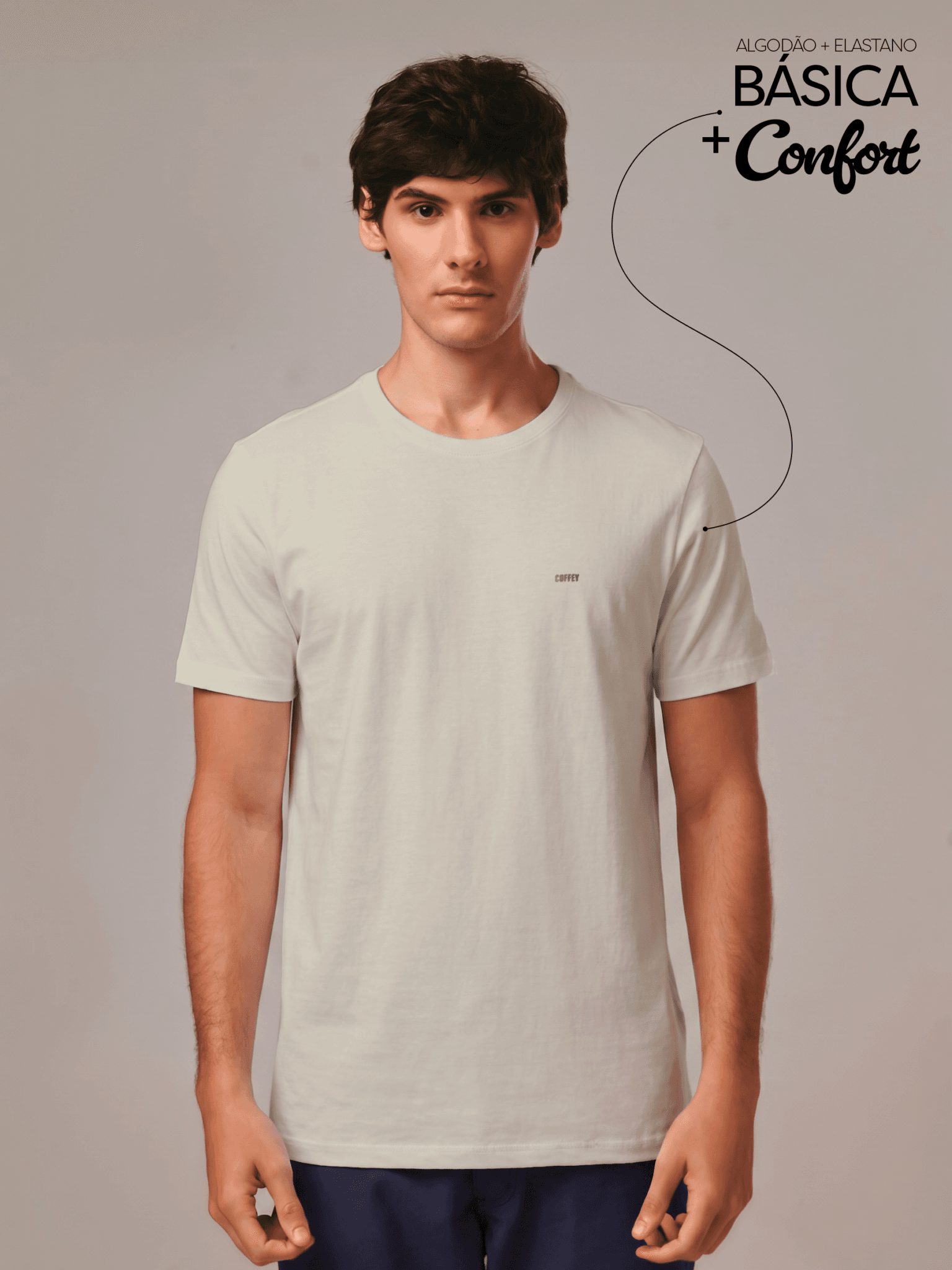 T-SHIRT BÁSICA ALGODÃO + ELASTANO