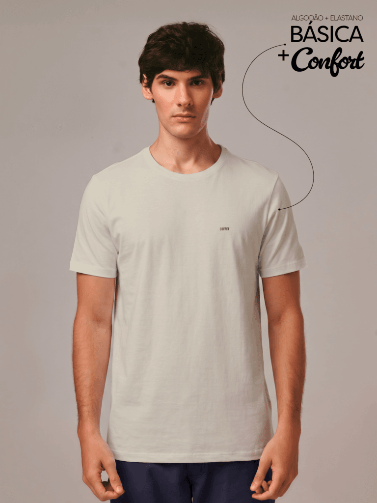 T-SHIRT BÁSICA ALGODÃO + ELASTANO